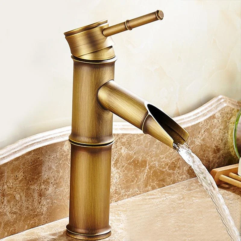 Country Style Tap One Hole Vessel Sink Tap with One Lever Handle -Bathlova