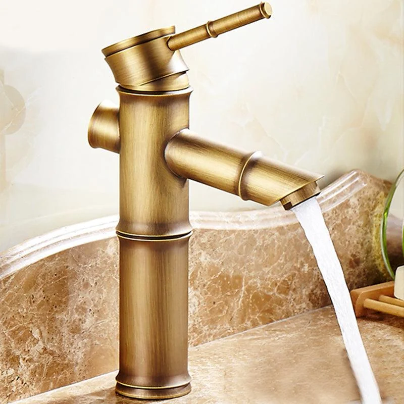 Country Style Tap One Hole Vessel Sink Tap with One Lever Handle -Bathlova