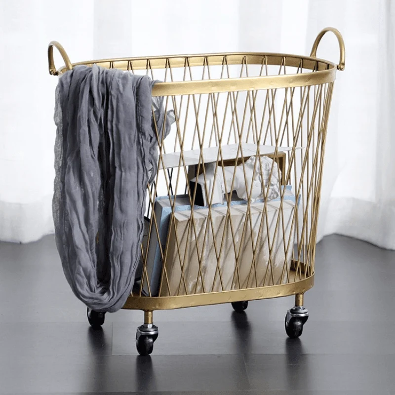 Creative Golden Laundry Basket with Wheels -Bathlova