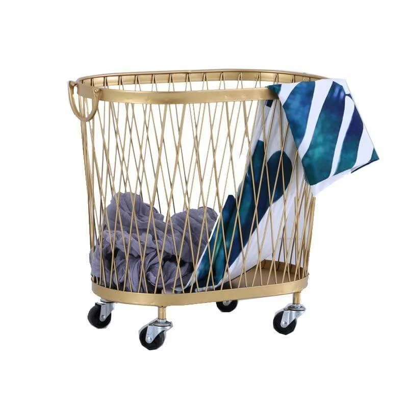 Creative Golden Laundry Basket with Wheels -Bathlova