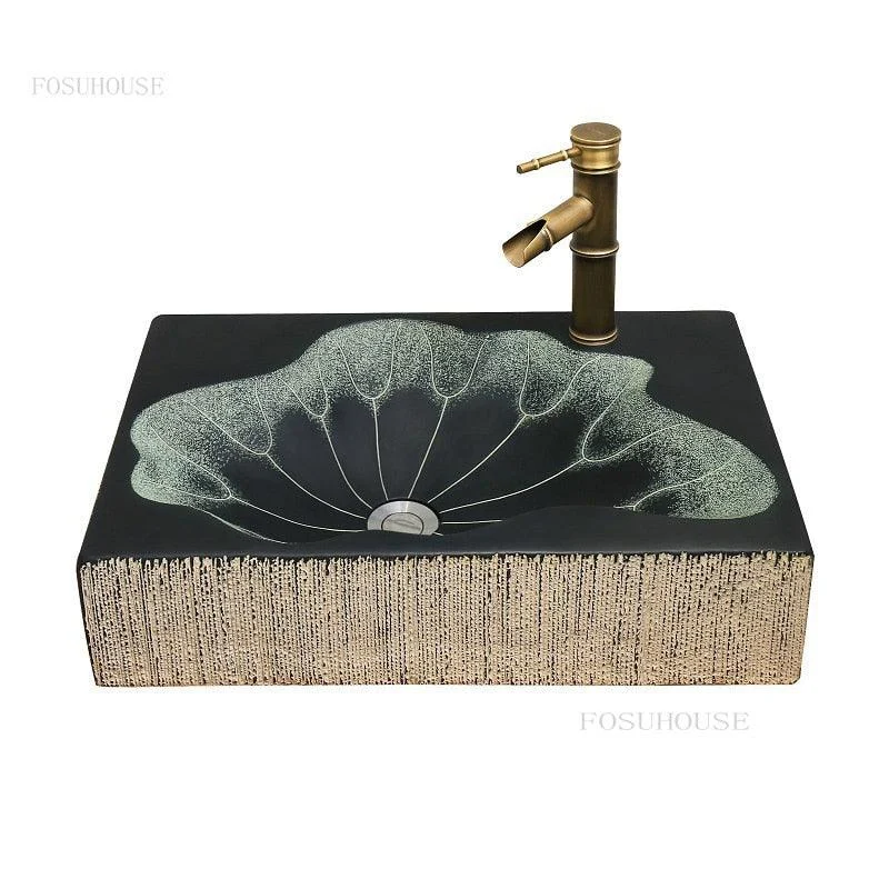 Creative Lotus Leaf Washbasins Above Counter Basin Bathroom Sinks -Bathlova