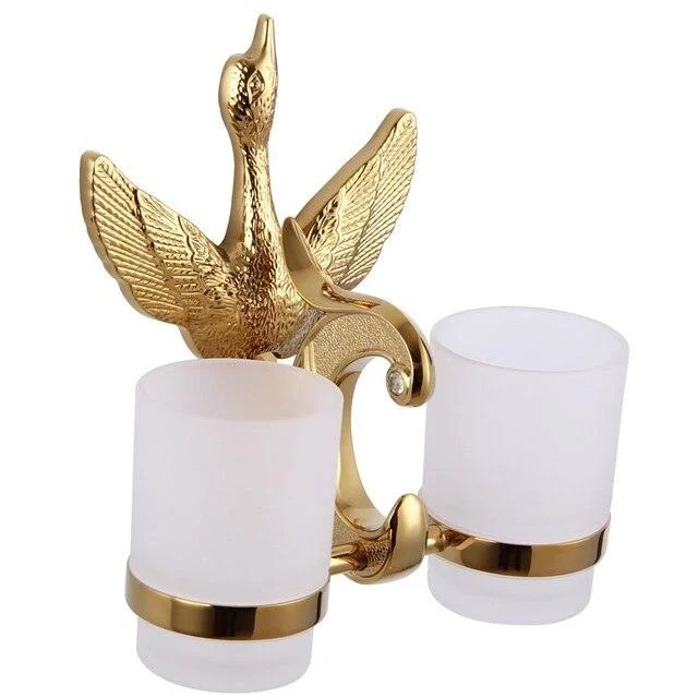 Crystal Gold Polish Swan Bathroom Hardware Include Toilet Paper Holder -Bathlova