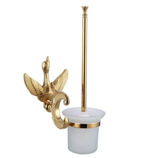 Crystal Gold Polish Swan Bathroom Hardware Include Toilet Paper Holder -Bathlova