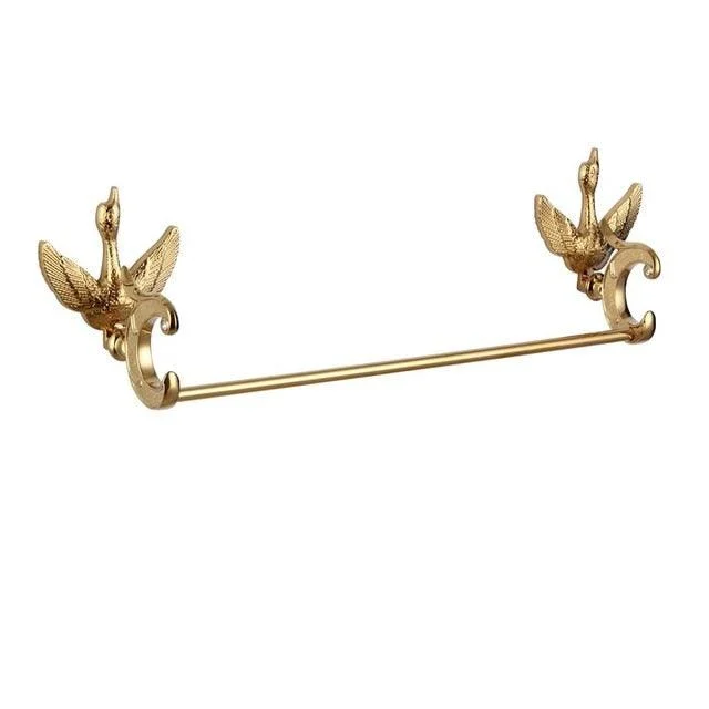 Crystal Gold Polish Swan Bathroom Hardware Include Toilet Paper Holder -Bathlova