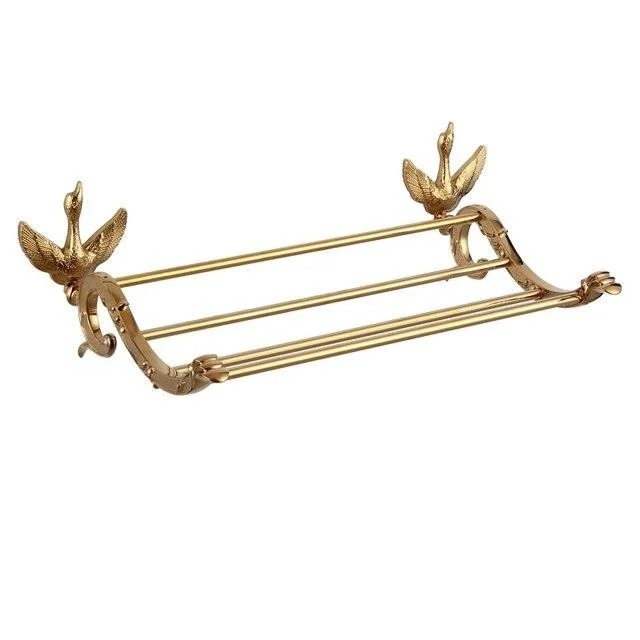 Crystal Gold Polish Swan Bathroom Hardware Include Toilet Paper Holder -Bathlova