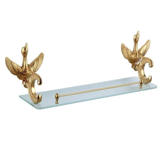 Crystal Gold Polish Swan Bathroom Hardware Include Toilet Paper Holder -Bathlova