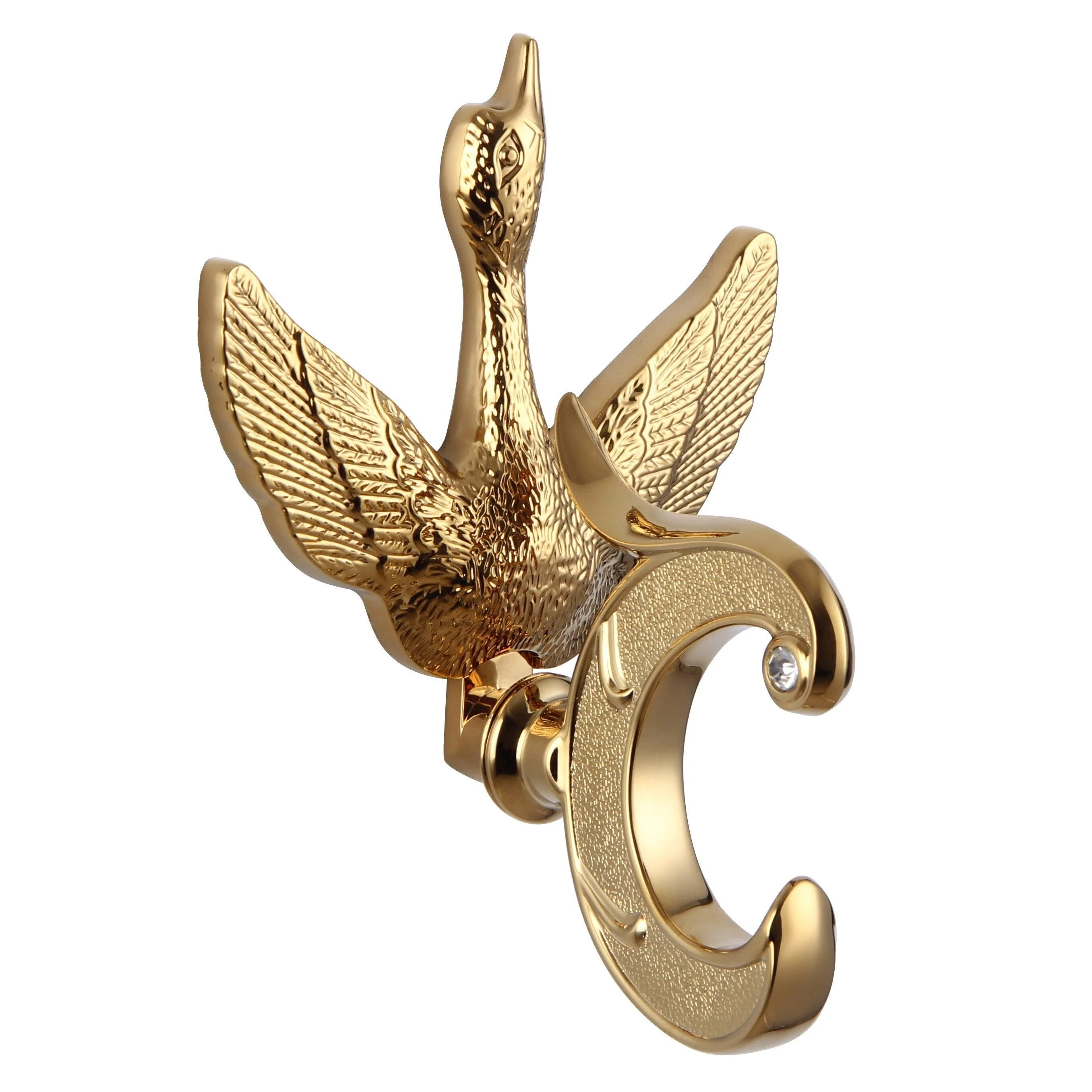 Crystal Gold Polish Swan Bathroom Hardware Include Toilet Paper Holder -Bathlova