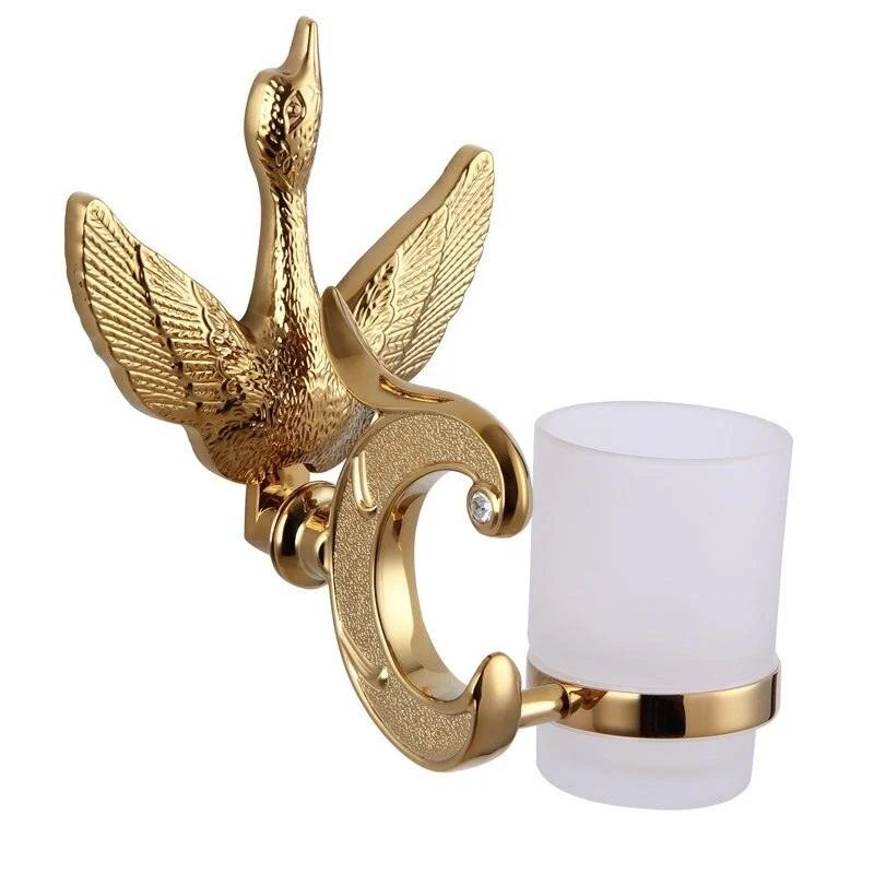 Crystal Gold Polish Swan Bathroom Hardware Include Toilet Paper Holder -Bathlova