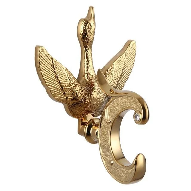 Crystal Gold Polish Swan Bathroom Hardware Include Toilet Paper Holder -Bathlova