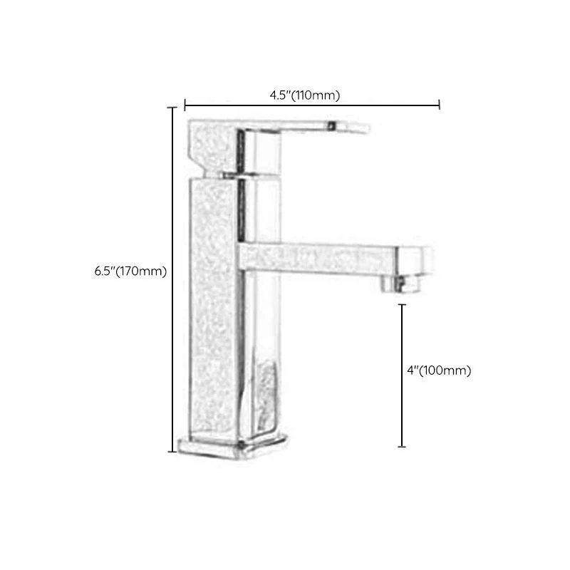 Cubic Chrome Bathroom Tap Low Arc Single Handle Vessel Tap -Bathlova