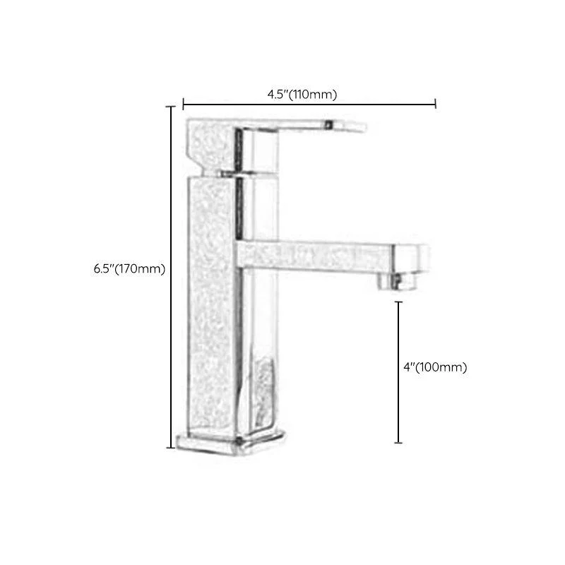 Cubic Chrome Bathroom Tap Low Arc Single Handle Vessel Tap -Bathlova