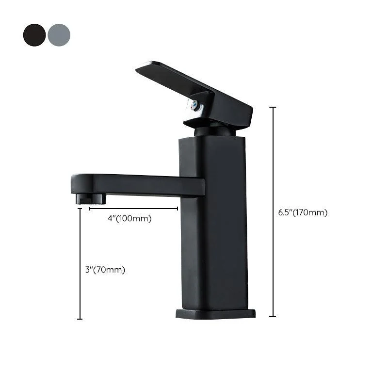 Cubic Vessel Sink Tap Simple Low Arc Bathroom Tap with 1 Hole -Bathlova