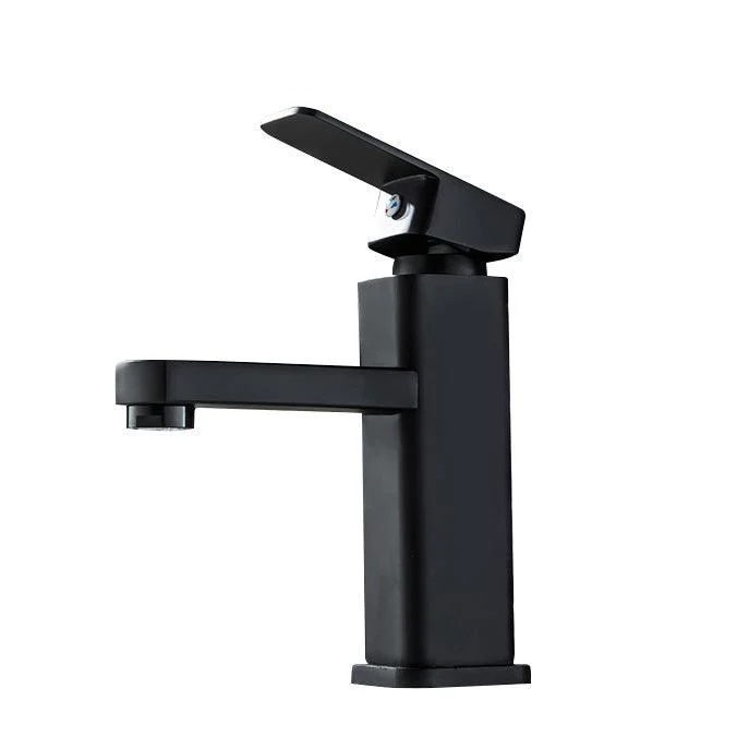 Cubic Vessel Sink Tap Simple Low Arc Bathroom Tap with 1 Hole -Bathlova