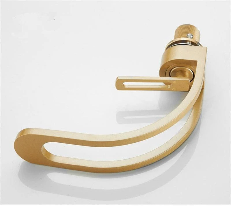 Curved Geometric Bathroom Tap with Single Lever Handle -Bathlova