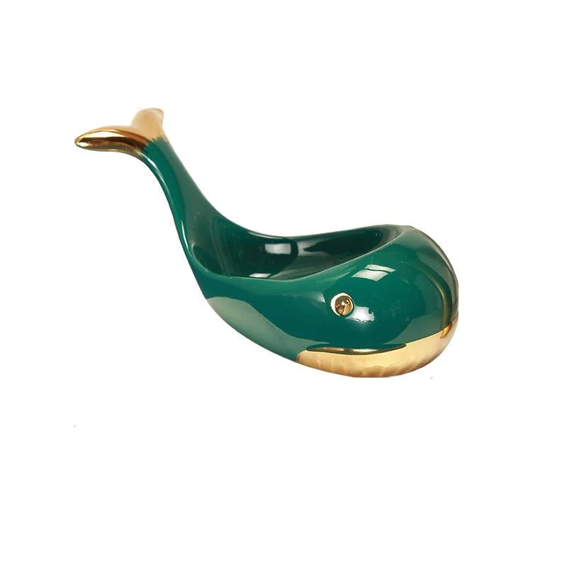 Cute Whale Ceramic Draining Soap Shelves Simple Home Soap Dish Holder -Bathlova