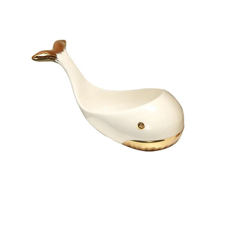 Cute Whale Ceramic Draining Soap Shelves Simple Home Soap Dish Holder -Bathlova