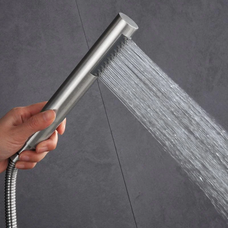 Cylindrical Hand Shower with Self-Cleaning Stainless Steel Wall-Mount Showerhead -Bathlova