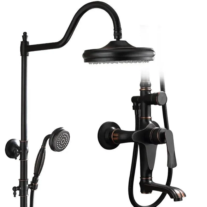 Dark Copper Shower Set Retro Brushed Black Nordic Wind Shower Set -Bathlova