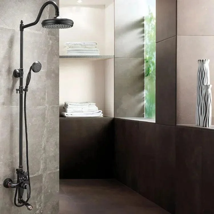 Dark Copper Shower Set Retro Brushed Black Nordic Wind Shower Set -Bathlova