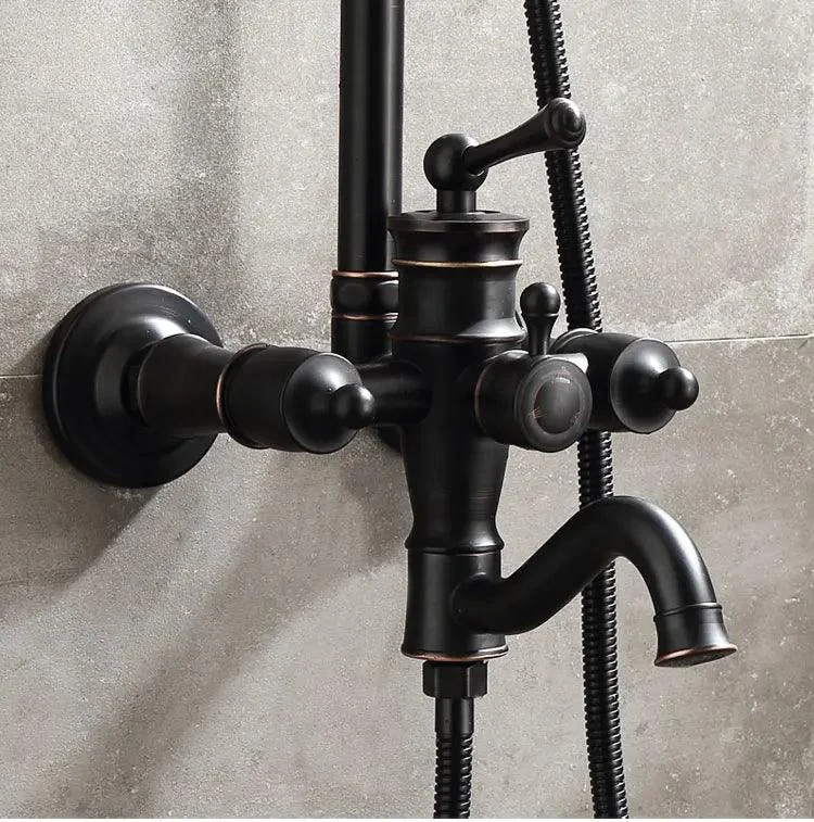 Dark Copper Shower Set Retro Brushed Black Nordic Wind Shower Set -Bathlova