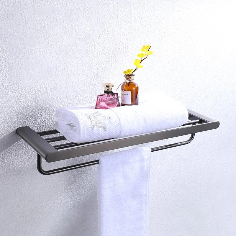 Dark Gray Modern Bathroom Accessory Set Steel Bathroom Accessory Kit -Bathlova