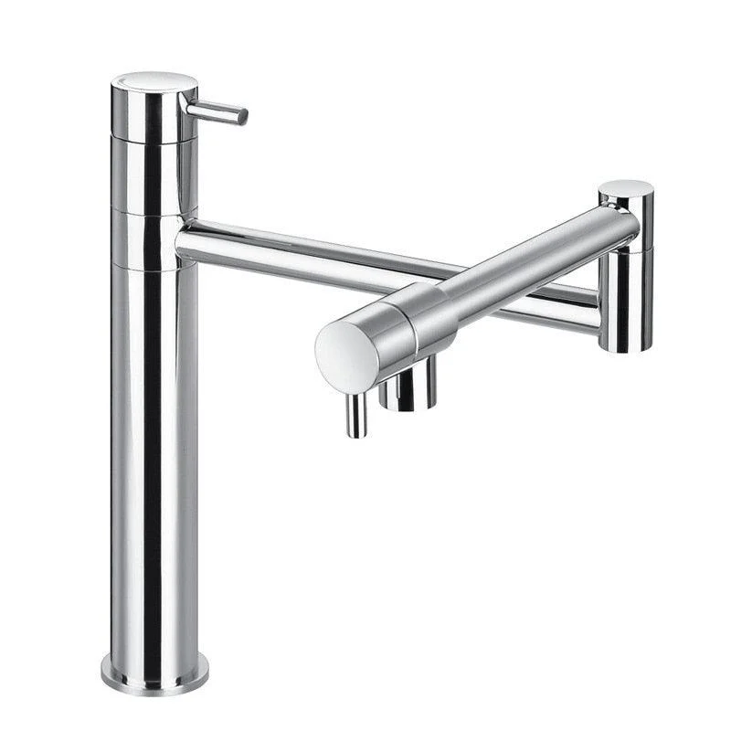 Deck Mounted 360-Degrees Pot Filler Kitchen Sink Tap in Brushed Chrome -Bathlova