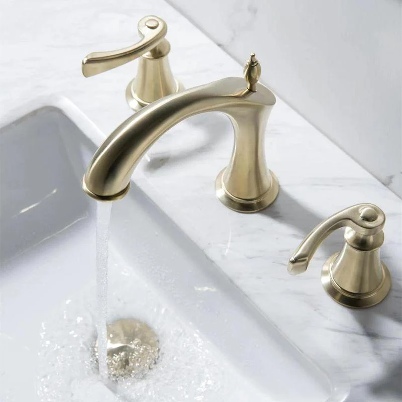 Deck Mounted Bathroom Tap Modern Low Arc Roman Tub Tap Trim -Bathlova