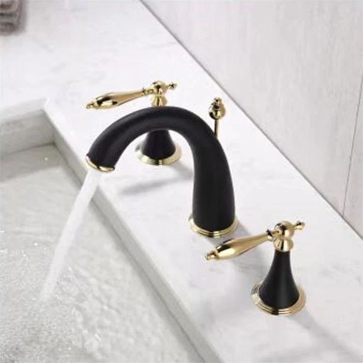 Deck Mounted Bathroom Tap Modern Low Arc Roman Tub Tap Trim -Bathlova