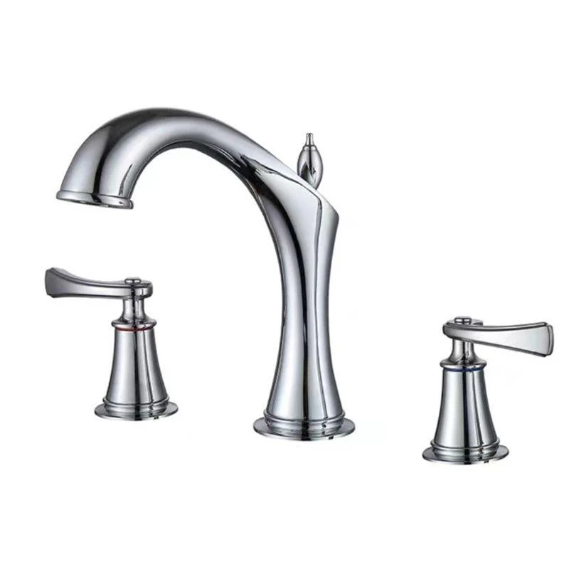 Deck Mounted Bathroom Tap Modern Low Arc Roman Tub Tap Trim -Bathlova