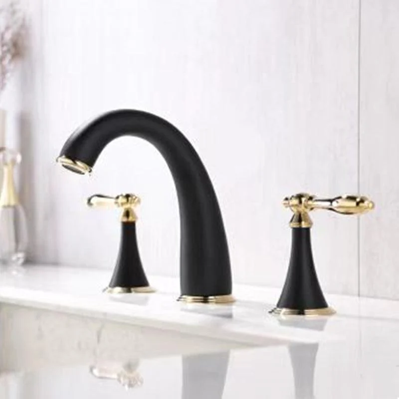 Deck Mounted Bathroom Tap Modern Low Arc Roman Tub Tap Trim -Bathlova