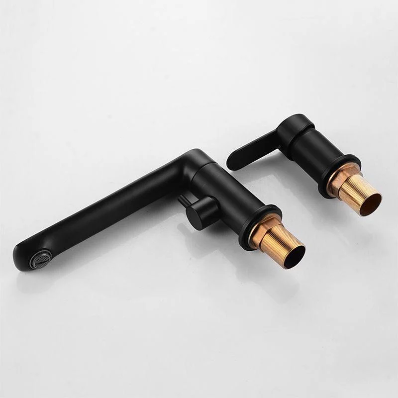 Deck Mounted Copper Freestanding Tub Filler Low Arc Roman Tub Tap Set -Bathlova