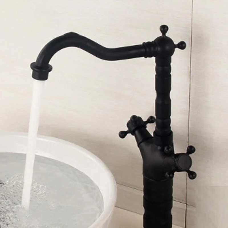 Deck Mounted Copper Roman Tub Tap Double Handles Roman Tub Tap Set -Bathlova