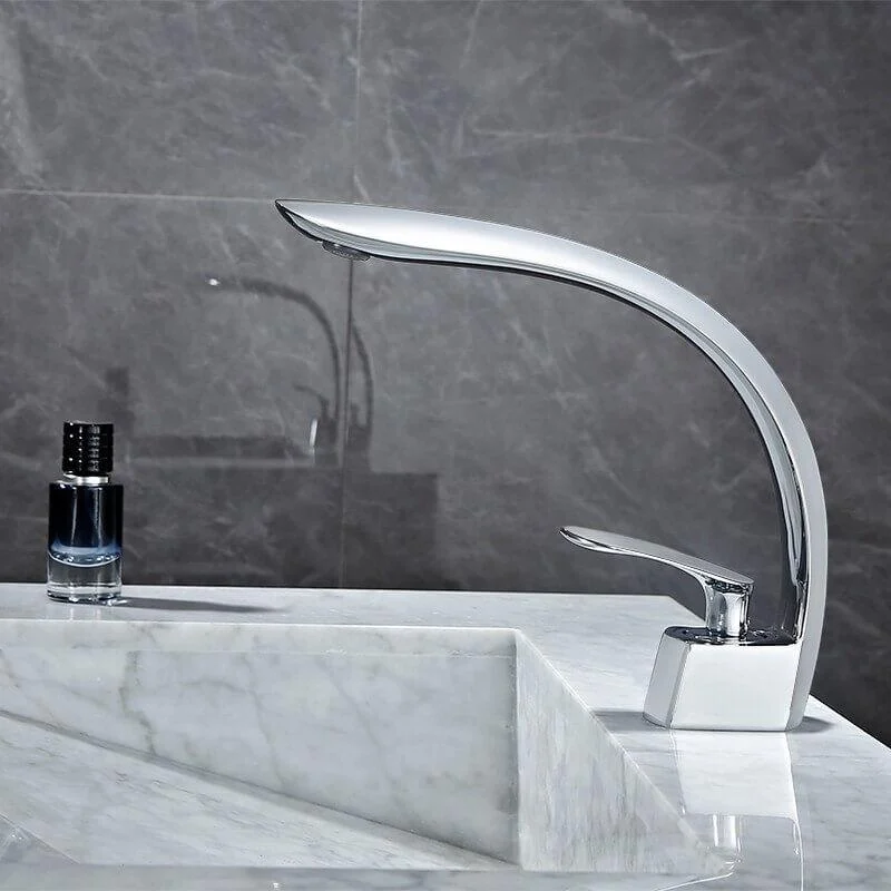 Deck Mounted High Arc Bathroom Tap -Bathlova