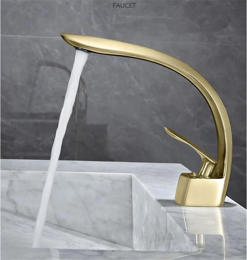 Deck Mounted High Arc Bathroom Tap -Bathlova