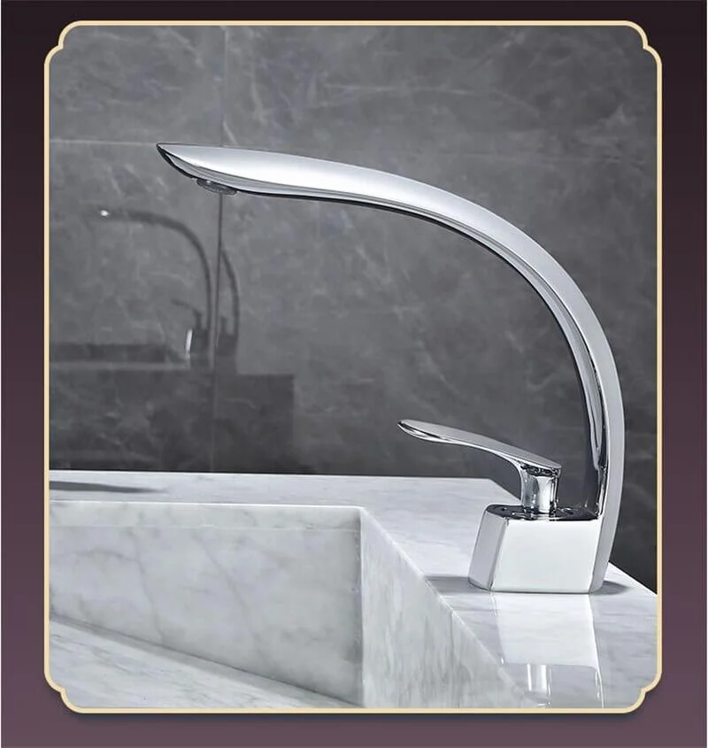 Deck Mounted High Arc Bathroom Tap -Bathlova