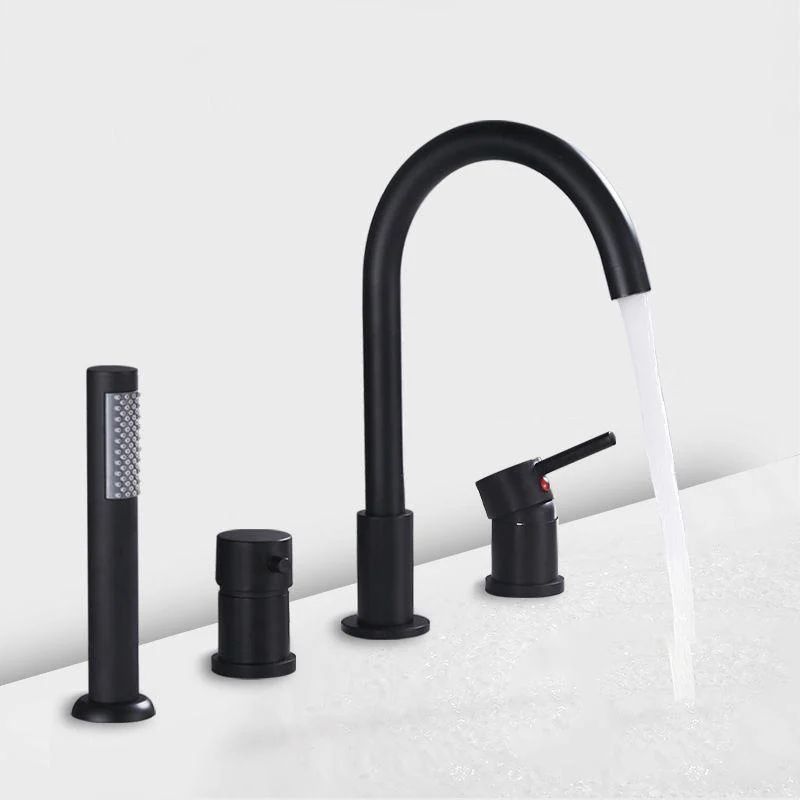 Deck Mounted Metal Roman Tub Tap Low Arc Roman Tub Tap Set -Bathlova