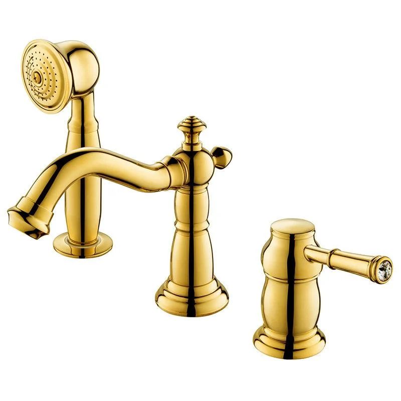 Deck Mounted Roman Tub Tap Bronze Low Arc Roman Tub Tap Set -Bathlova