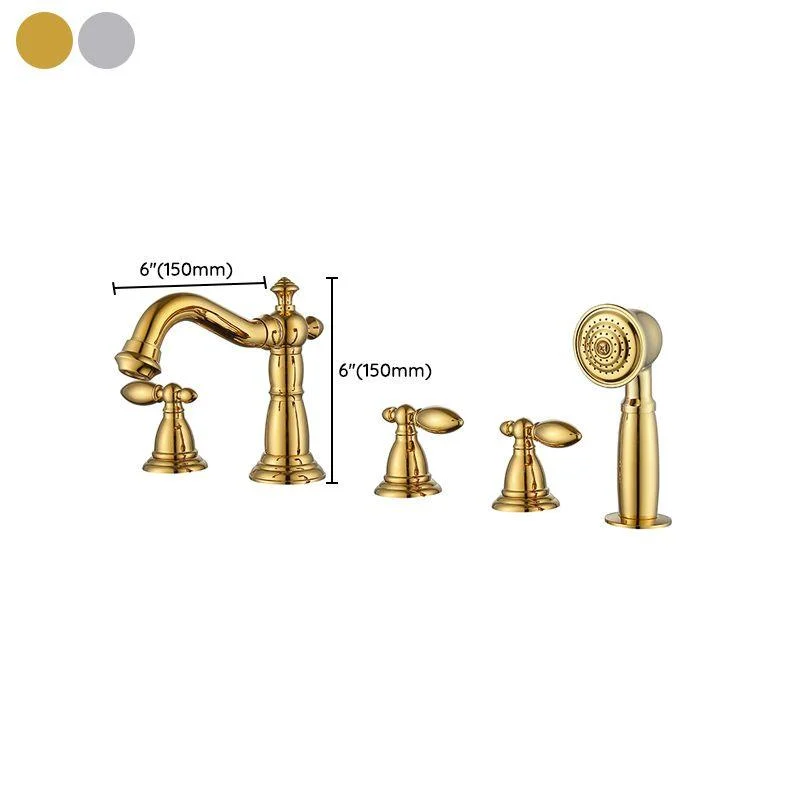 Deck Mounted Roman Tub Tap Bronze Low Arc Roman Tub Tap Set -Bathlova