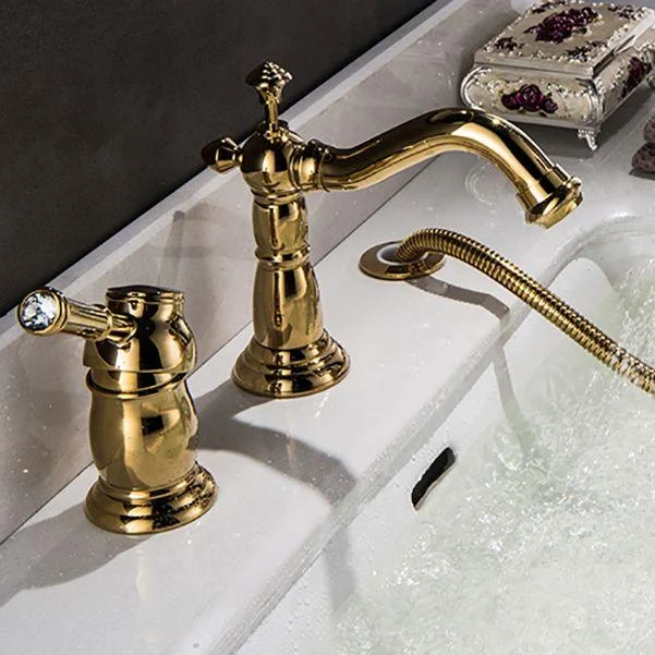 Deck Mounted Roman Tub Tap Bronze Low Arc Roman Tub Tap Set -Bathlova