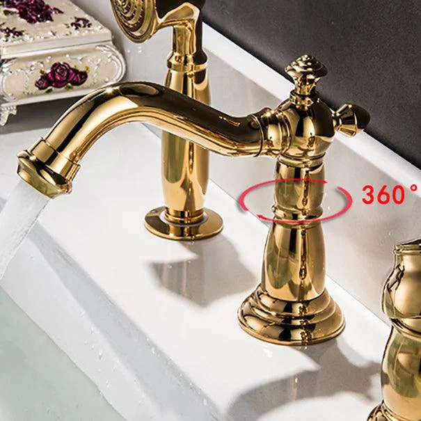 Deck Mounted Roman Tub Tap Bronze Low Arc Roman Tub Tap Set -Bathlova