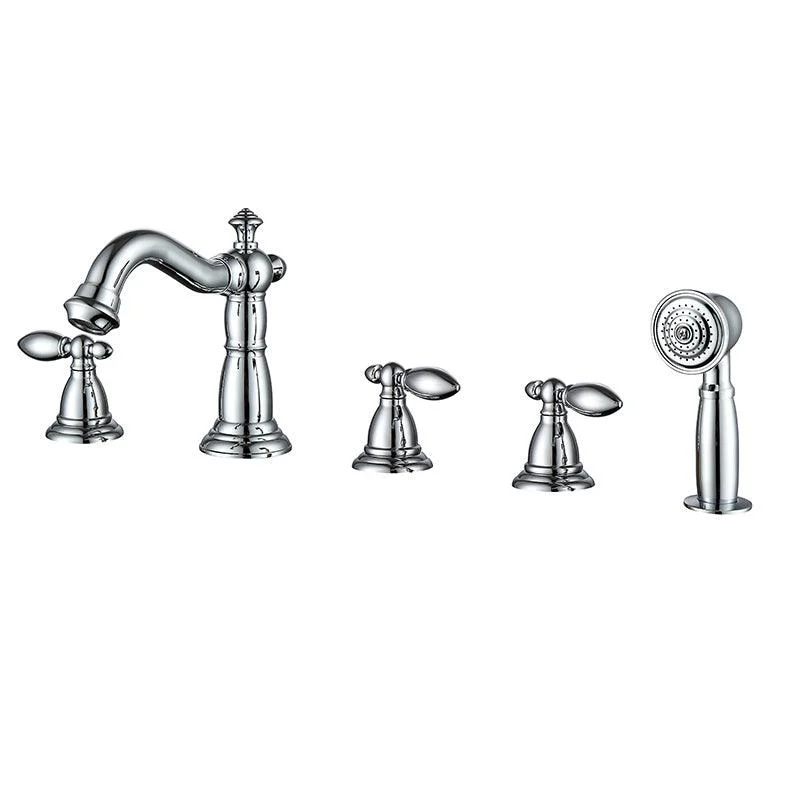 Deck Mounted Roman Tub Tap Bronze Low Arc Roman Tub Tap Set -Bathlova