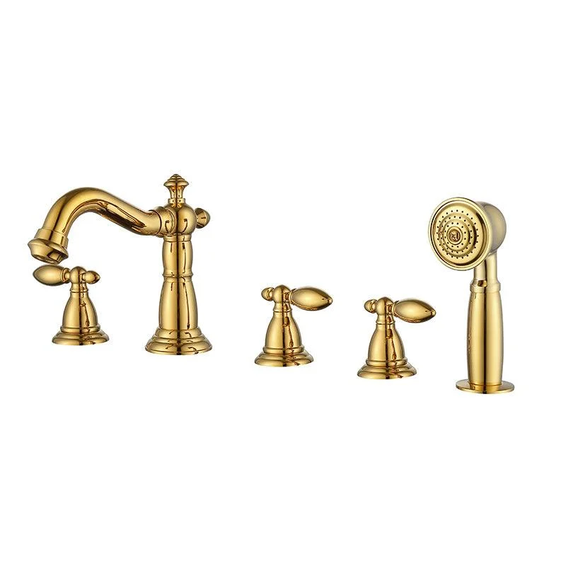 Deck Mounted Roman Tub Tap Bronze Low Arc Roman Tub Tap Set -Bathlova