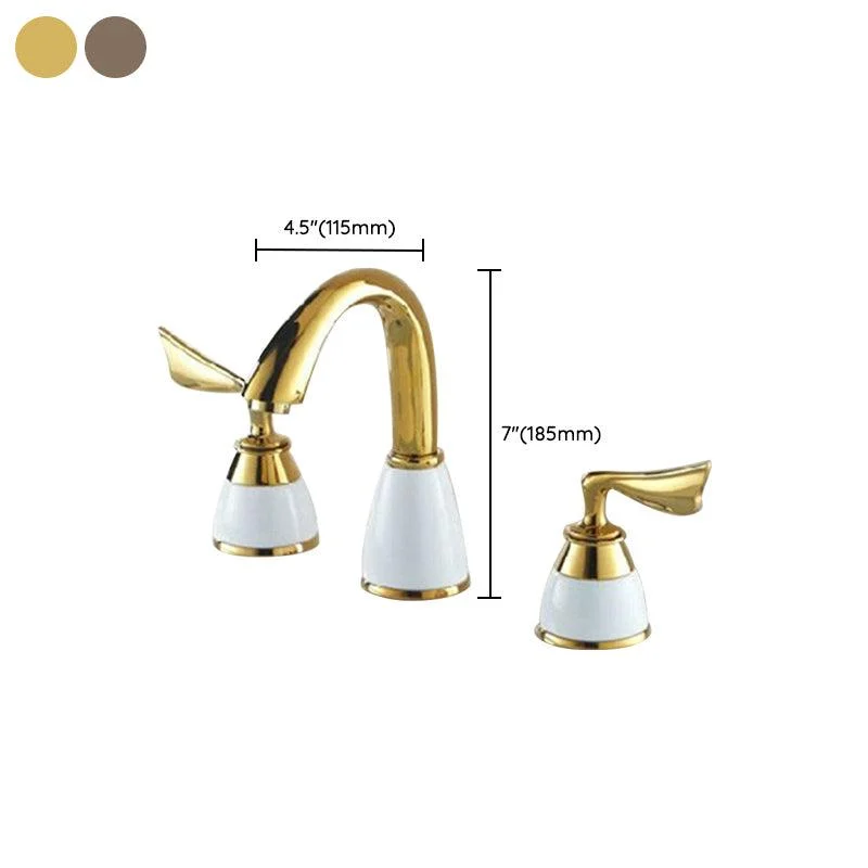 Deck Mounted Roman Tub Tap Low Arc Bronze Roman Tub Tap Set -Bathlova