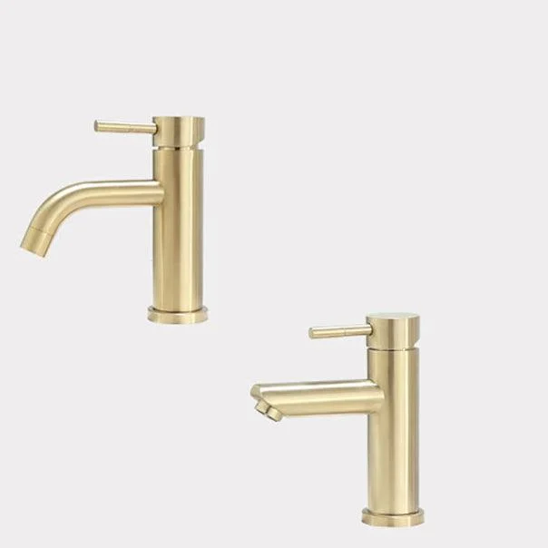 Deck Mounted Roman Tub Tap Low Arc Tub Tap Set in Gold -Bathlova