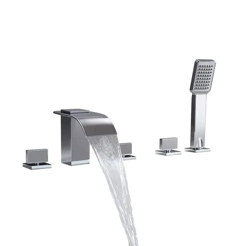 Deck Mounted Waterfall Roman Tub Filler Bathtub Tap -Bathlova