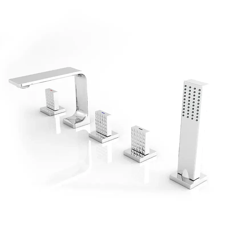 Deck Mounted Widespread Bathtub Tap with Handshower -Bathlova