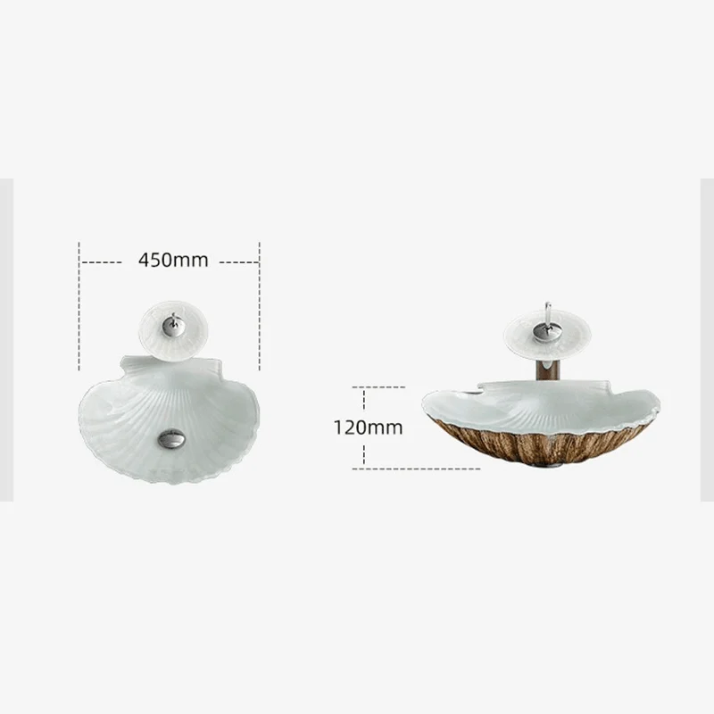 Decorative Shell-Shape Scallop Bathroom Sink -Bathlova