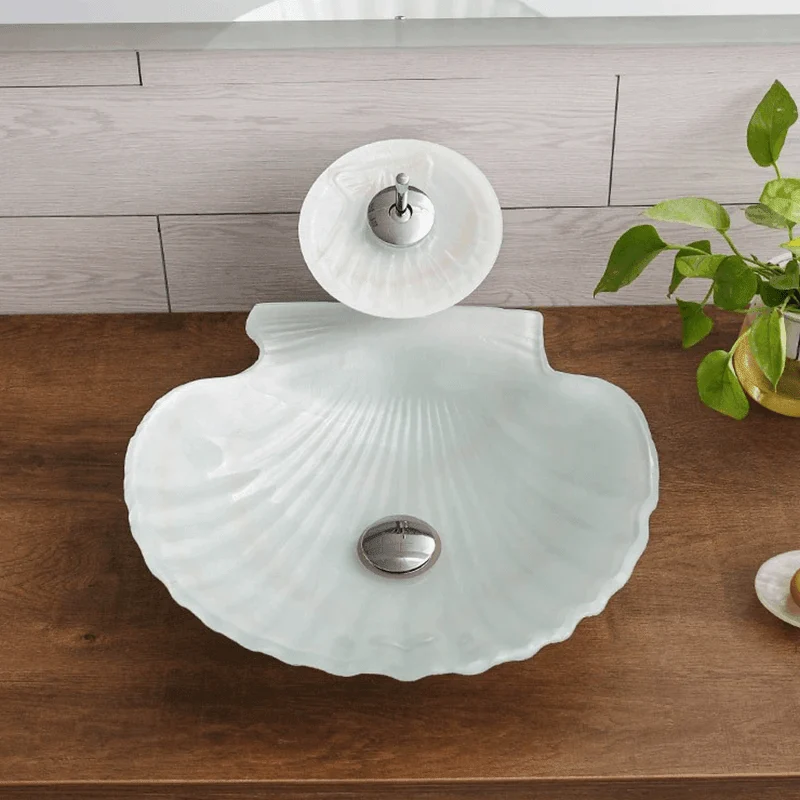 Decorative Shell-Shape Scallop Bathroom Sink -Bathlova