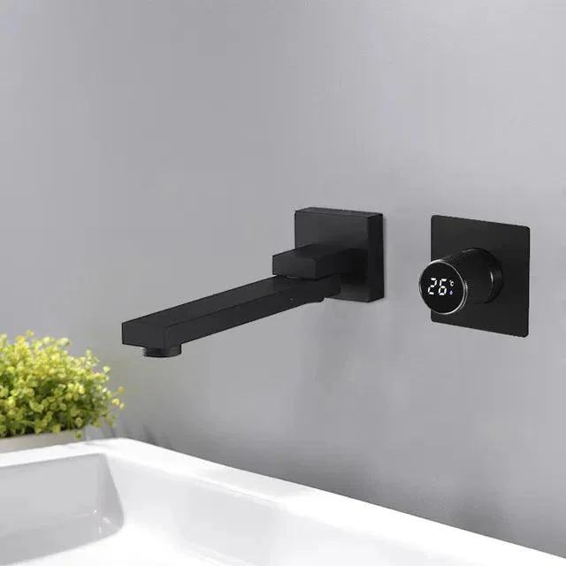 Digital Display Bathroom Tap Wall Mounted Waterfall Basin Tap -Bathlova