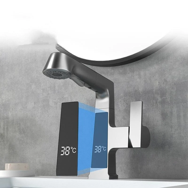 Digital-Display Bathroom Tap with Pull-out Spray -Bathlova